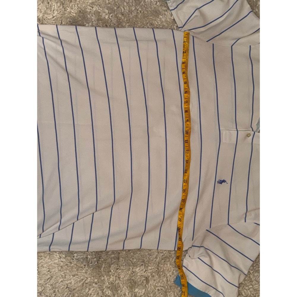 Polo Ralph Lauren Striped Polo Shirt Blue White Pro Fit Classic XL - Picture 6 of 6